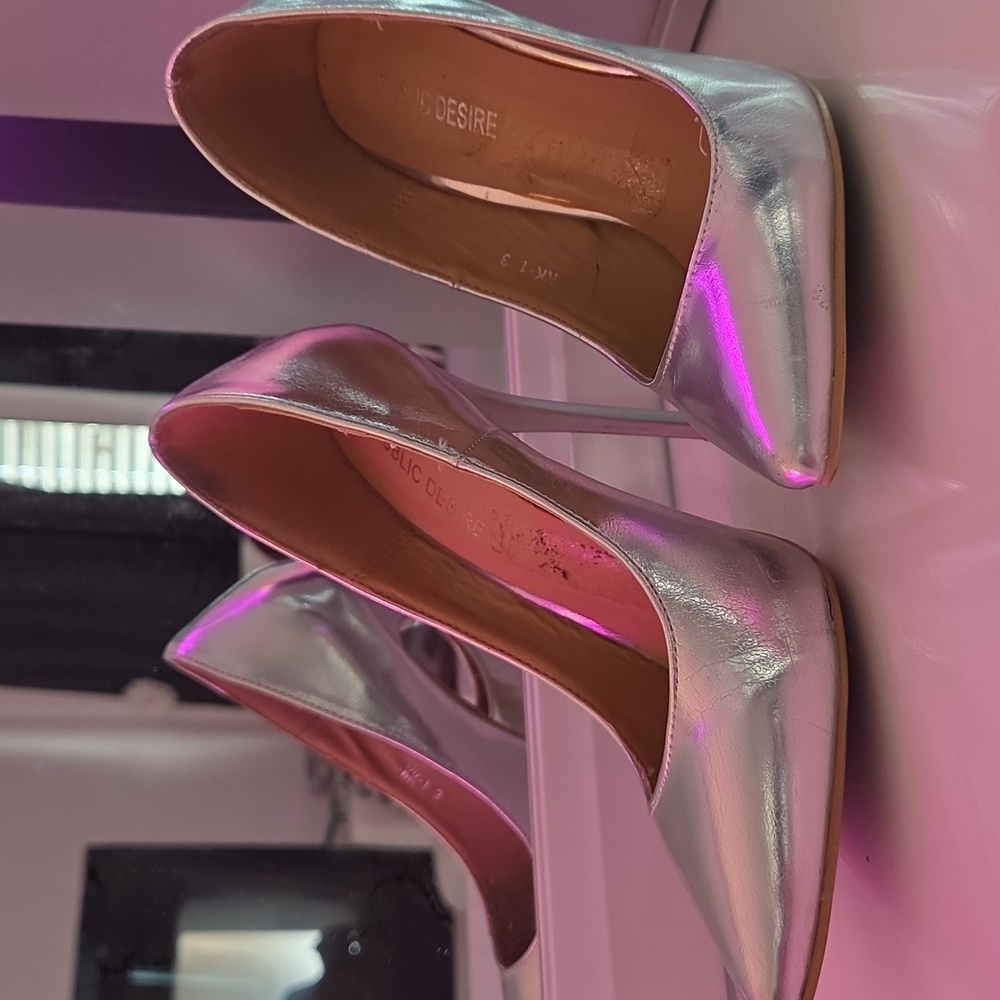 Elegant Silver Stiletto Heels